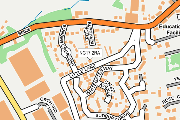 NG17 2RA map - OS OpenMap – Local (Ordnance Survey)