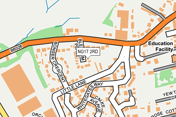 NG17 2RD map - OS OpenMap – Local (Ordnance Survey)