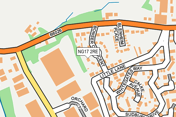 NG17 2RE map - OS OpenMap – Local (Ordnance Survey)