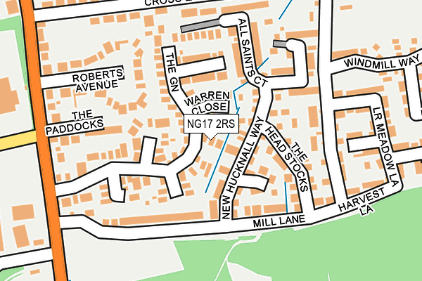 NG17 2RS map - OS OpenMap – Local (Ordnance Survey)