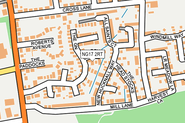 NG17 2RT map - OS OpenMap – Local (Ordnance Survey)