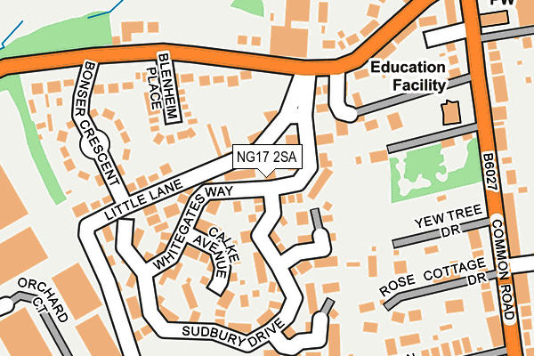NG17 2SA map - OS OpenMap – Local (Ordnance Survey)
