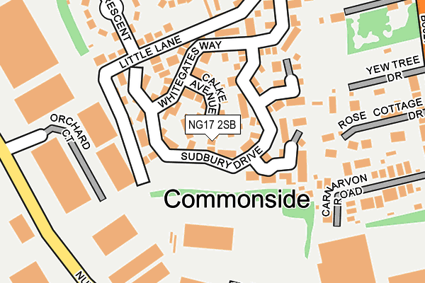 NG17 2SB map - OS OpenMap – Local (Ordnance Survey)