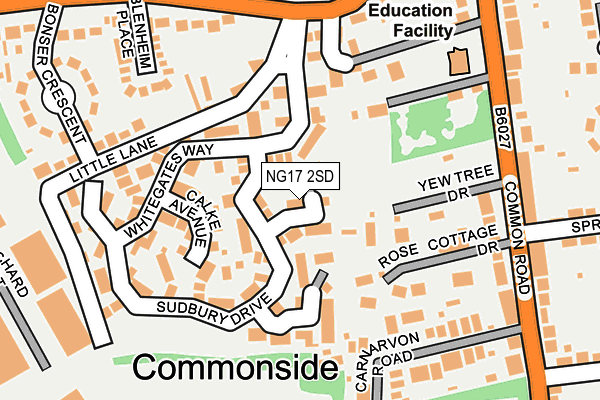 NG17 2SD map - OS OpenMap – Local (Ordnance Survey)