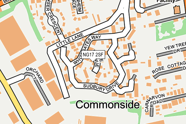 NG17 2SF map - OS OpenMap – Local (Ordnance Survey)