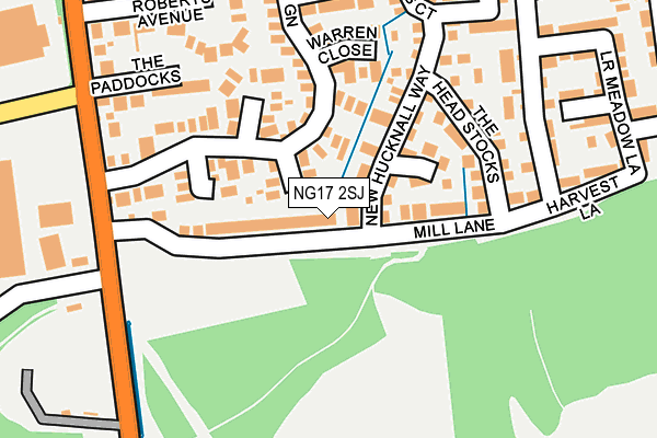 NG17 2SJ map - OS OpenMap – Local (Ordnance Survey)