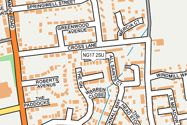 NG17 2SU map - OS OpenMap – Local (Ordnance Survey)