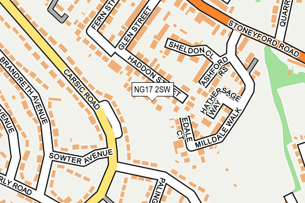 NG17 2SW map - OS OpenMap – Local (Ordnance Survey)