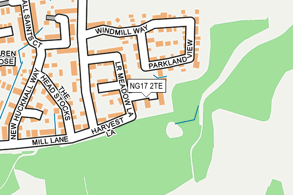 NG17 2TE map - OS OpenMap – Local (Ordnance Survey)