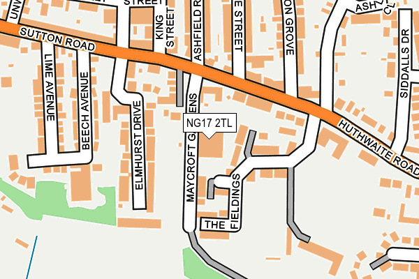 NG17 2TL map - OS OpenMap – Local (Ordnance Survey)