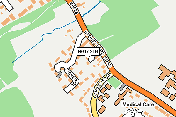 NG17 2TN map - OS OpenMap – Local (Ordnance Survey)