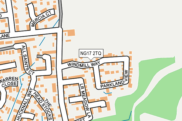 NG17 2TQ map - OS OpenMap – Local (Ordnance Survey)