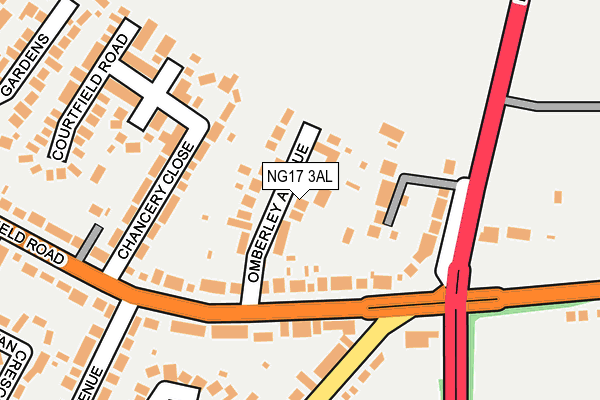 NG17 3AL map - OS OpenMap – Local (Ordnance Survey)