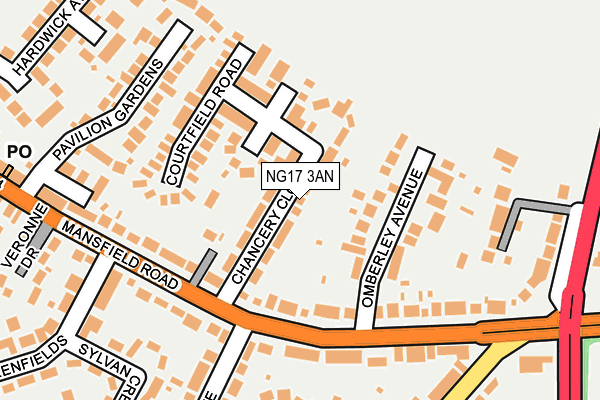 NG17 3AN map - OS OpenMap – Local (Ordnance Survey)