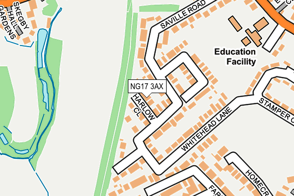 NG17 3AX map - OS OpenMap – Local (Ordnance Survey)