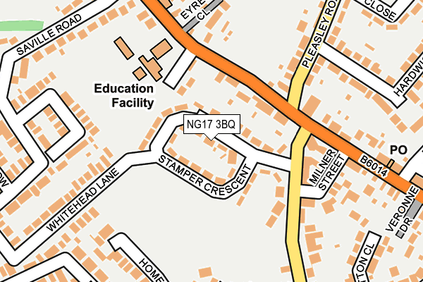 NG17 3BQ map - OS OpenMap – Local (Ordnance Survey)