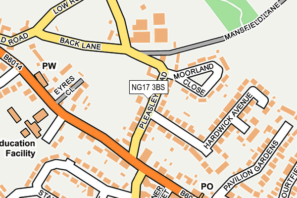 NG17 3BS map - OS OpenMap – Local (Ordnance Survey)