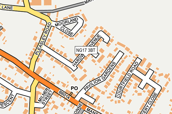 NG17 3BT map - OS OpenMap – Local (Ordnance Survey)