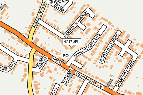 NG17 3BU map - OS OpenMap – Local (Ordnance Survey)
