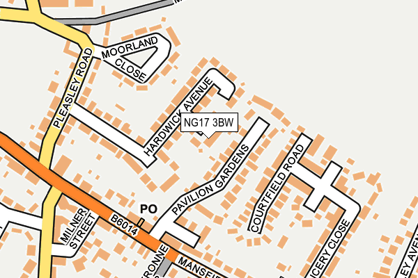 NG17 3BW map - OS OpenMap – Local (Ordnance Survey)
