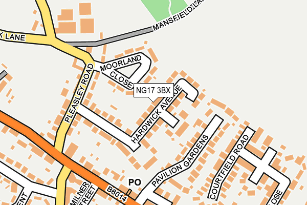 NG17 3BX map - OS OpenMap – Local (Ordnance Survey)