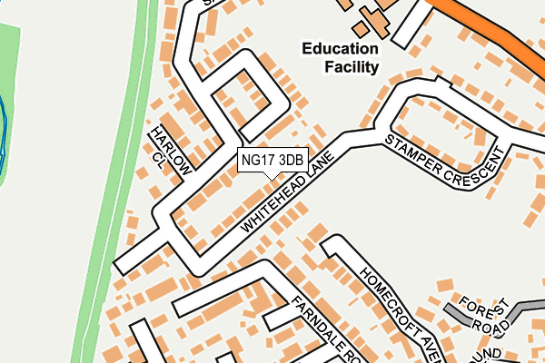 NG17 3DB map - OS OpenMap – Local (Ordnance Survey)
