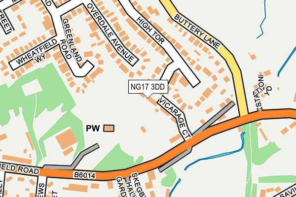 NG17 3DD map - OS OpenMap – Local (Ordnance Survey)