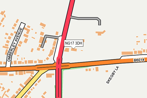 NG17 3DH map - OS OpenMap – Local (Ordnance Survey)