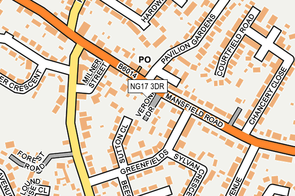 NG17 3DR map - OS OpenMap – Local (Ordnance Survey)