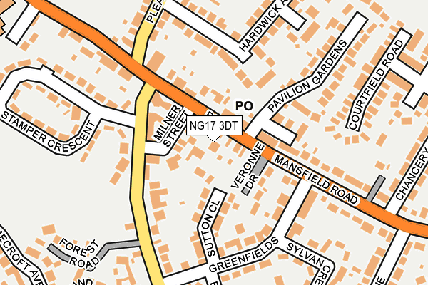 NG17 3DT map - OS OpenMap – Local (Ordnance Survey)