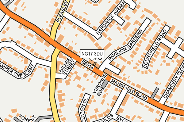 NG17 3DU map - OS OpenMap – Local (Ordnance Survey)