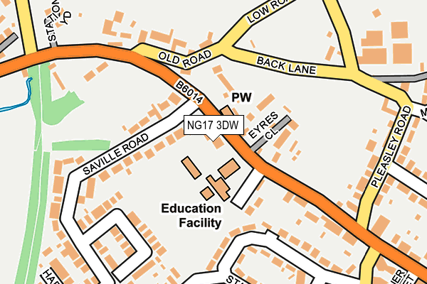 NG17 3DW map - OS OpenMap – Local (Ordnance Survey)