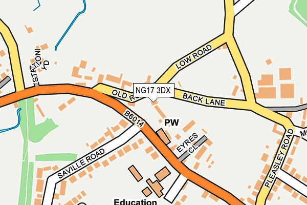NG17 3DX map - OS OpenMap – Local (Ordnance Survey)