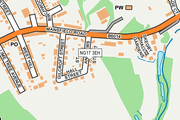 NG17 3EH map - OS OpenMap – Local (Ordnance Survey)