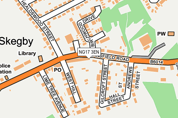 NG17 3EN map - OS OpenMap – Local (Ordnance Survey)