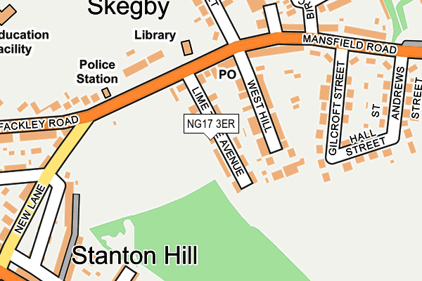 NG17 3ER map - OS OpenMap – Local (Ordnance Survey)