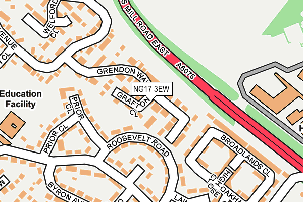 NG17 3EW map - OS OpenMap – Local (Ordnance Survey)