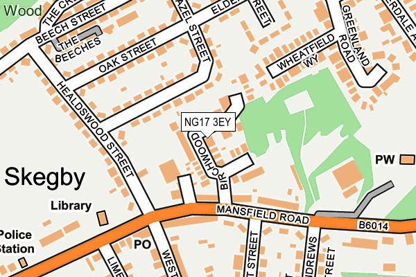 NG17 3EY map - OS OpenMap – Local (Ordnance Survey)