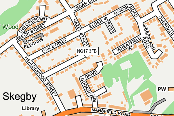NG17 3FB map - OS OpenMap – Local (Ordnance Survey)
