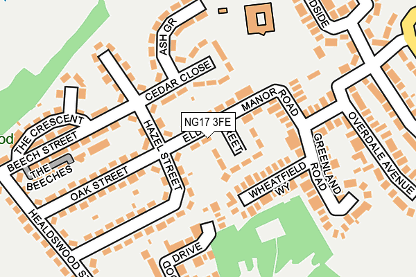 NG17 3FE map - OS OpenMap – Local (Ordnance Survey)