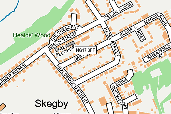 NG17 3FF map - OS OpenMap – Local (Ordnance Survey)