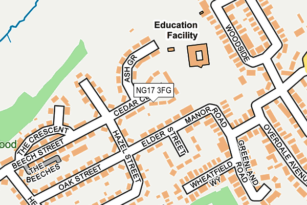 NG17 3FG map - OS OpenMap – Local (Ordnance Survey)