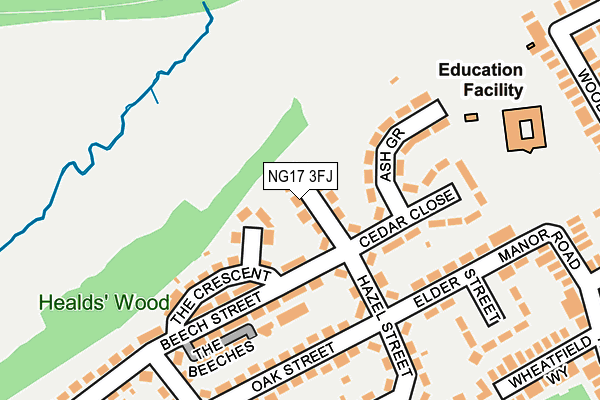 NG17 3FJ map - OS OpenMap – Local (Ordnance Survey)