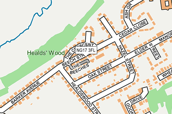 NG17 3FL map - OS OpenMap – Local (Ordnance Survey)