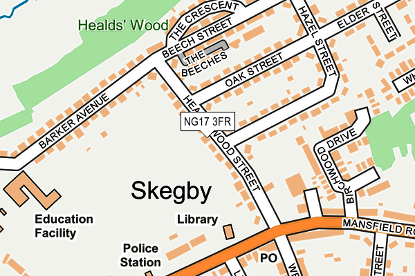 NG17 3FR map - OS OpenMap – Local (Ordnance Survey)