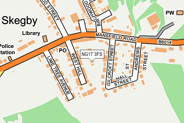 NG17 3FS map - OS OpenMap – Local (Ordnance Survey)