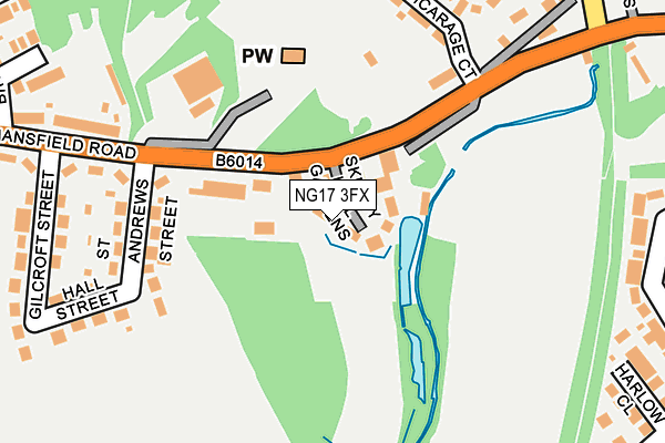 NG17 3FX map - OS OpenMap – Local (Ordnance Survey)