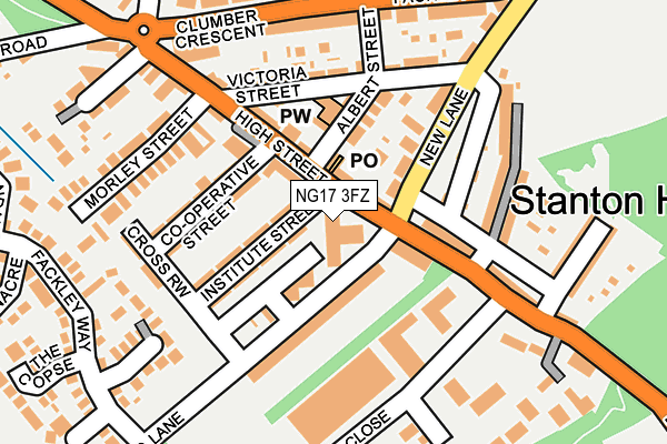 NG17 3FZ map - OS OpenMap – Local (Ordnance Survey)