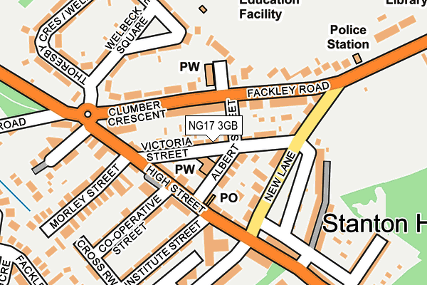 NG17 3GB map - OS OpenMap – Local (Ordnance Survey)