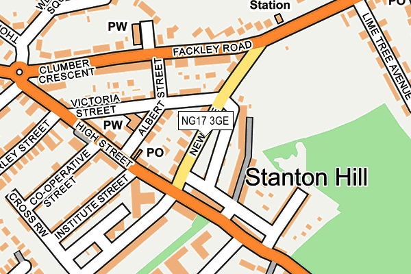 NG17 3GE map - OS OpenMap – Local (Ordnance Survey)